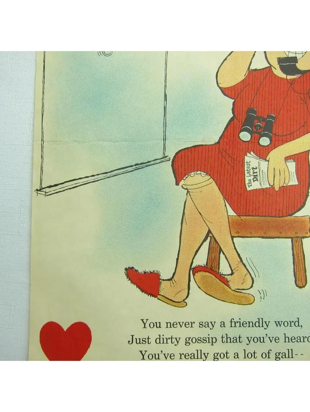Vintage Valentine Gossip Sharp Darts Penny Dreadful Sarcasm Insult Poem Ephemera